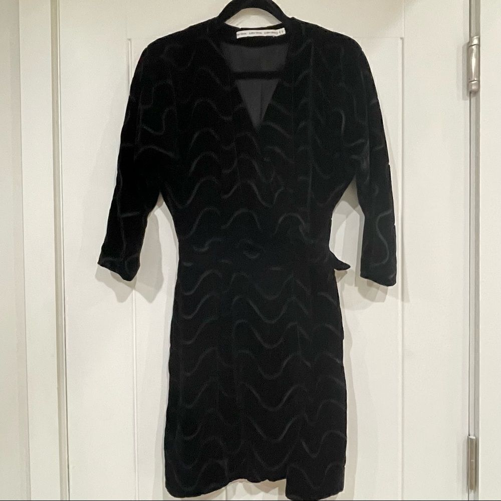 & OTHER STORIES Velvet Wave Wrap Cocktail Party Dress Mini - Picture 3 of 8